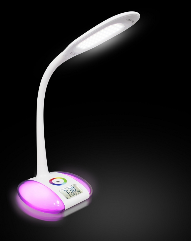Flexible LED lamp with alarm clock