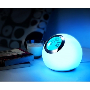 Color changing table lamp clock
