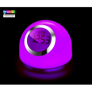 Color changing table lamp clock, dimmable LED table light