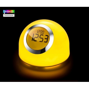 Color changing table lamp clock, dimmable LED table light