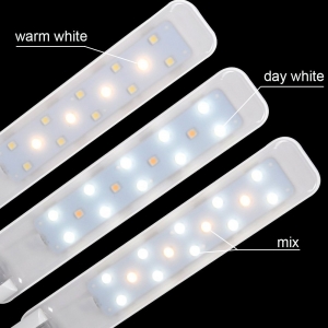 LED table lamp with alarm clock, LED desk lamp with clock display, Folding Dimmable LED Desk/Office/Table Lamp,3-Mode, 5-Level Dimmer, Touch-Sensitive Control Panel - Piano White
